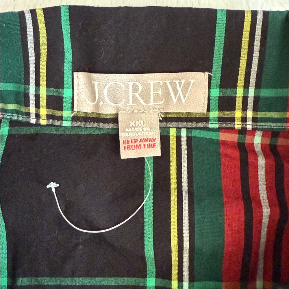 {NWOT} J. Crew | Cotton Poplin Pajama Set Black Stewart Tartan Plaid BM280 (XXL) - Picture 5 of 16